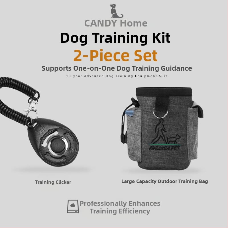 Šunų treniravimo rinkinys su klikeriu ir juostiniu krepšiu – Treniruoklių įranga (Medžiaga: Kitas; Prekės ženklas: Kitas; Produkto kategorija: Slidus plokšči)