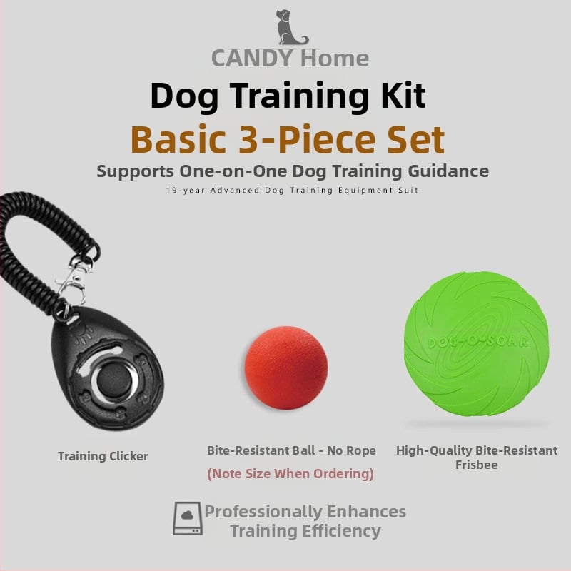 Šunų treniravimo rinkinys su klikeriu ir juostiniu krepšiu – Treniruoklių įranga (Medžiaga: Kitas; Prekės ženklas: Kitas; Produkto kategorija: Slidus plokšči)