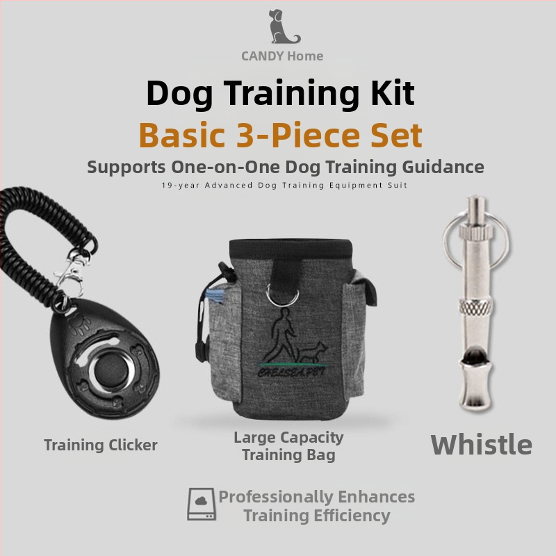 Šunų treniravimo rinkinys su klikeriu ir juostiniu krepšiu – Treniruoklių įranga (Medžiaga: Kitas; Prekės ženklas: Kitas; Produkto kategorija: Slidus plokšči)