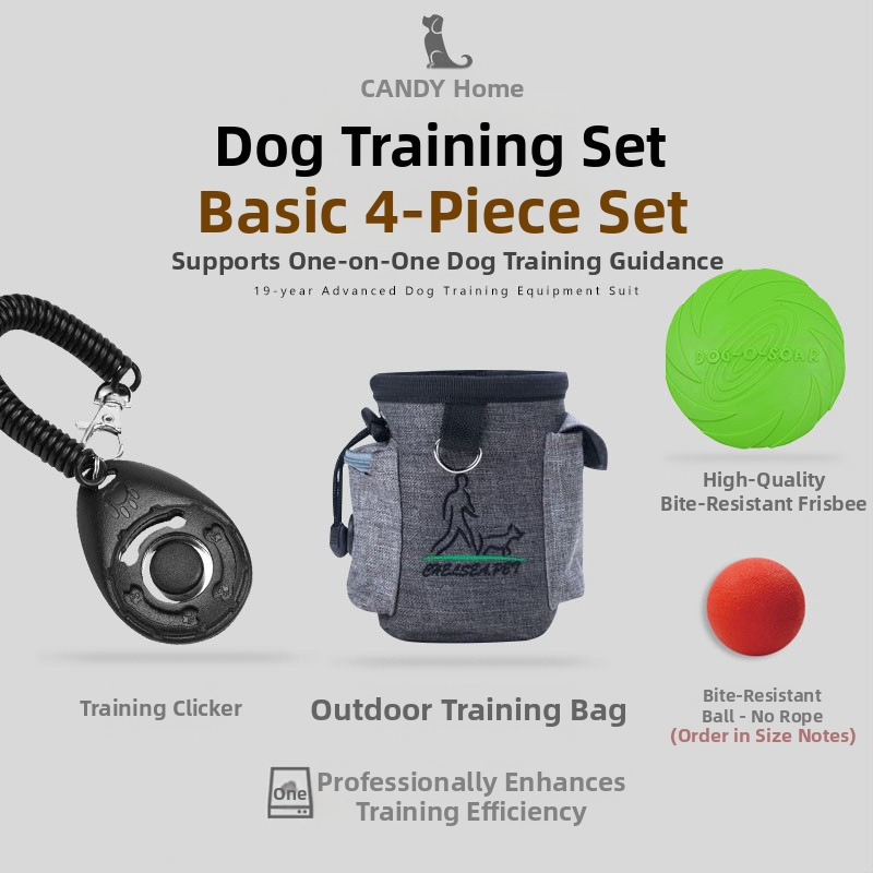 Šunų treniravimo rinkinys su klikeriu ir juostiniu krepšiu – Treniruoklių įranga (Medžiaga: Kitas; Prekės ženklas: Kitas; Produkto kategorija: Slidus plokšči)