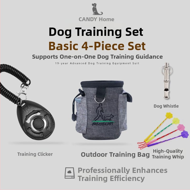 Šunų treniravimo rinkinys su klikeriu ir juostiniu krepšiu – Treniruoklių įranga (Medžiaga: Kitas; Prekės ženklas: Kitas; Produkto kategorija: Slidus plokšči)