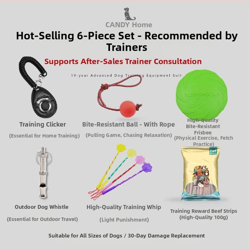 Šunų treniravimo rinkinys su klikeriu ir juostiniu krepšiu – Treniruoklių įranga (Medžiaga: Kitas; Prekės ženklas: Kitas; Produkto kategorija: Slidus plokšči)