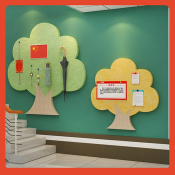 Δέντρο ευχών από φελτ για προβολή φωτογραφιών στην τάξη - αυτοκόλλητο τοίχου για πίνακα