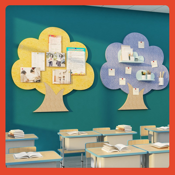 Δέντρο ευχών από φελτ για προβολή φωτογραφιών στην τάξη - αυτοκόλλητο τοίχου για πίνακα