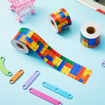 Πλαίσιο περιγράμματος πίνακα ανακοινώσεων με οικοδομικά μπλοκ, πολύχρωμο περίγραμμα τάξης, μήκος 10 μ, Υλικό: αυτοκόλλητο χαρτί επίστρωση, Κωδικός προϊόντος ZC69