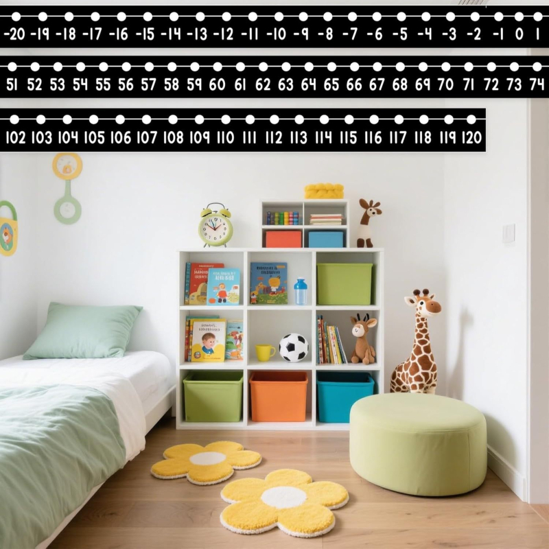Sticker decorativ bordură tablă pentru clasă – hârtie Copperplate cu lipire uscată, formă neregulată, bază Glassine, grosime 0.1 mm