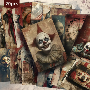 Ταχυδρομική κάρτα – ρετρό τρόμος κλόουν τσίρκο Χάλοουϊν, καλλιτεχνική κάρτα, λειτουργία συλλογής (TZ004 • Κανονική ταχυδρομική κάρτα • Καλλιτεχνική ταχυδρομική κάρτα • Λειτουργία συλλογής • Διασυνοριακή εξαγωγή αποκλειστική)