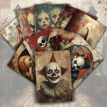 Ταχυδρομική κάρτα – ρετρό τρόμος κλόουν τσίρκο Χάλοουϊν, καλλιτεχνική κάρτα, λειτουργία συλλογής (TZ004 • Κανονική ταχυδρομική κάρτα • Καλλιτεχνική ταχυδρομική κάρτα • Λειτουργία συλλογής • Διασυνοριακή εξαγωγή αποκλειστική)