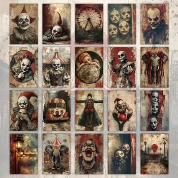 Ταχυδρομική κάρτα – ρετρό τρόμος κλόουν τσίρκο Χάλοουϊν, καλλιτεχνική κάρτα, λειτουργία συλλογής (TZ004 • Κανονική ταχυδρομική κάρτα • Καλλιτεχνική ταχυδρομική κάρτα • Λειτουργία συλλογής • Διασυνοριακή εξαγωγή αποκλειστική)