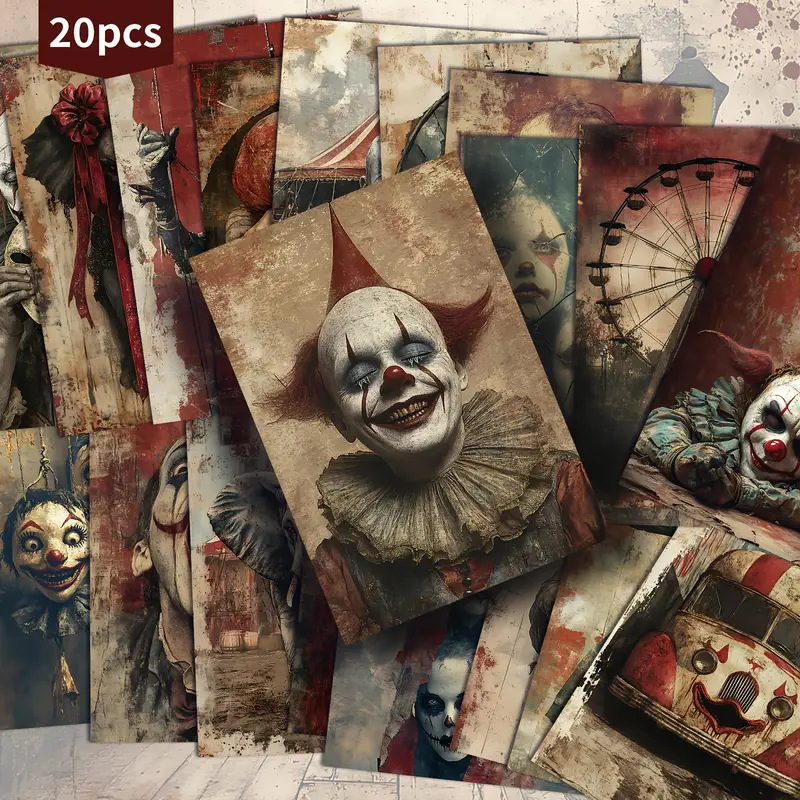 Ταχυδρομική κάρτα – ρετρό τρόμος κλόουν τσίρκο Χάλοουϊν, καλλιτεχνική κάρτα, λειτουργία συλλογής (TZ004 • Κανονική ταχυδρομική κάρτα • Καλλιτεχνική ταχυδρομική κάρτα • Λειτουργία συλλογής • Διασυνοριακή εξαγωγή αποκλειστική)