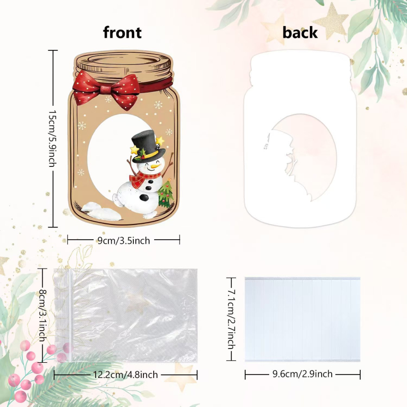 Vaikams skirtos Kalėdų atvirukai su Mason Jar dizainu — Popierius, Ziplock pakuotė, Prekės ženklas Yashengda, Kodo Ysd-20250625