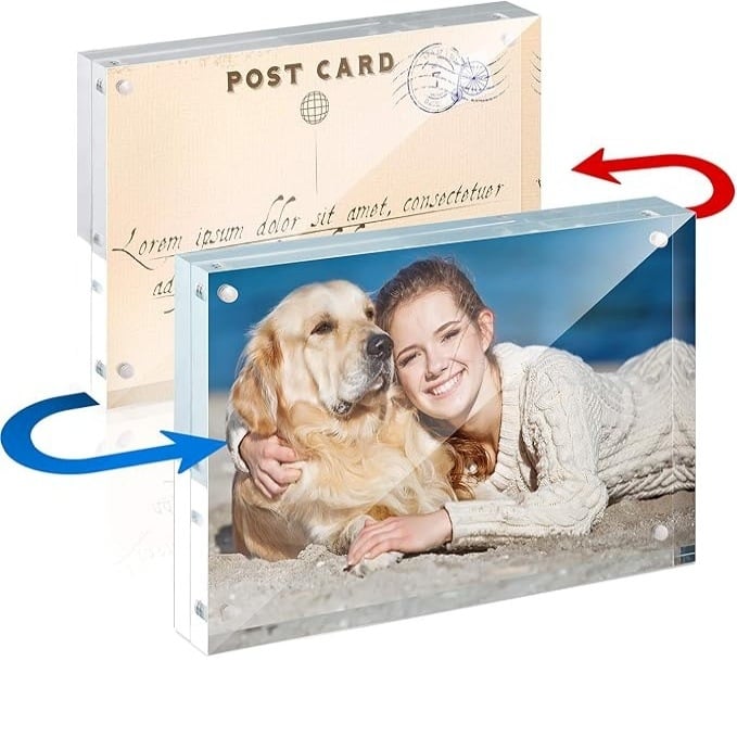 Skaidrus akrilo nuotraukų rėmelis, nepriklausomas dvipusis magnetinis rėmas stalinei dekoracijai (Medžiaga: akrilas; Spauda: silkscreen; Pritaikymas: amatai; Ženklas: Yuyang; Kilmė: Dongguan)