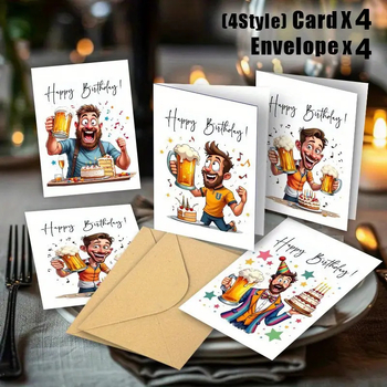 Κάρτα ευχετήριων με μοναδικό χιουμοριστικό σχέδιο για φίλους, οικογένεια, μπαμπά και σύζυγο (Υλικό: Χαρτόνι; Τεχνική: Εκτύπωση; Εορτές: Γενέθλια, Ημέρα του Πατέρα, Επέτειος; Στυλ: Απλό Μοντέρνο)