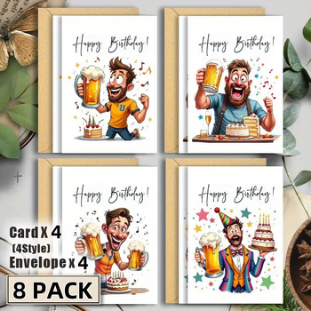 Κάρτα ευχετήριων με μοναδικό χιουμοριστικό σχέδιο για φίλους, οικογένεια, μπαμπά και σύζυγο (Υλικό: Χαρτόνι; Τεχνική: Εκτύπωση; Εορτές: Γενέθλια, Ημέρα του Πατέρα, Επέτειος; Στυλ: Απλό Μοντέρνο)