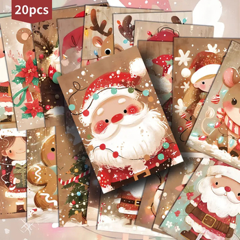 20 τεμάχια ρετρό καρτποστάλ με Άγιο Βασίλη για συλλογή και διακόσμηση σπιτιού