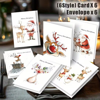 Комплект поздравителни картички за Коледа и Нова година – картон за картички, печат, подходящи празници: Рожден ден, Коледа, Годишнина, стил: прост модерен