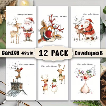 Комплект поздравителни картички за Коледа и Нова година – картон за картички, печат, подходящи празници: Рожден ден, Коледа, Годишнина, стил: прост модерен