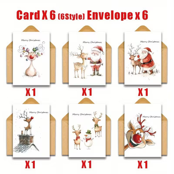 Комплект поздравителни картички за Коледа и Нова година – картон за картички, печат, подходящи празници: Рожден ден, Коледа, Годишнина, стил: прост модерен