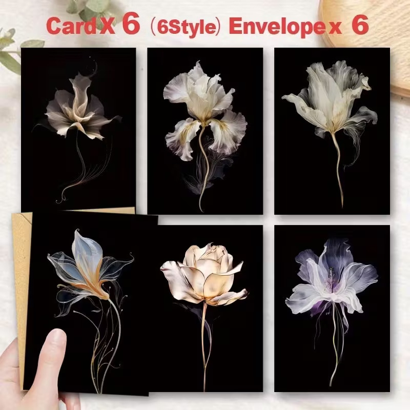 Поздравителна картичка с флорален дизайн – подаръчна картичка от картон, печатна изработка, подходяща за сватби и рождени дни