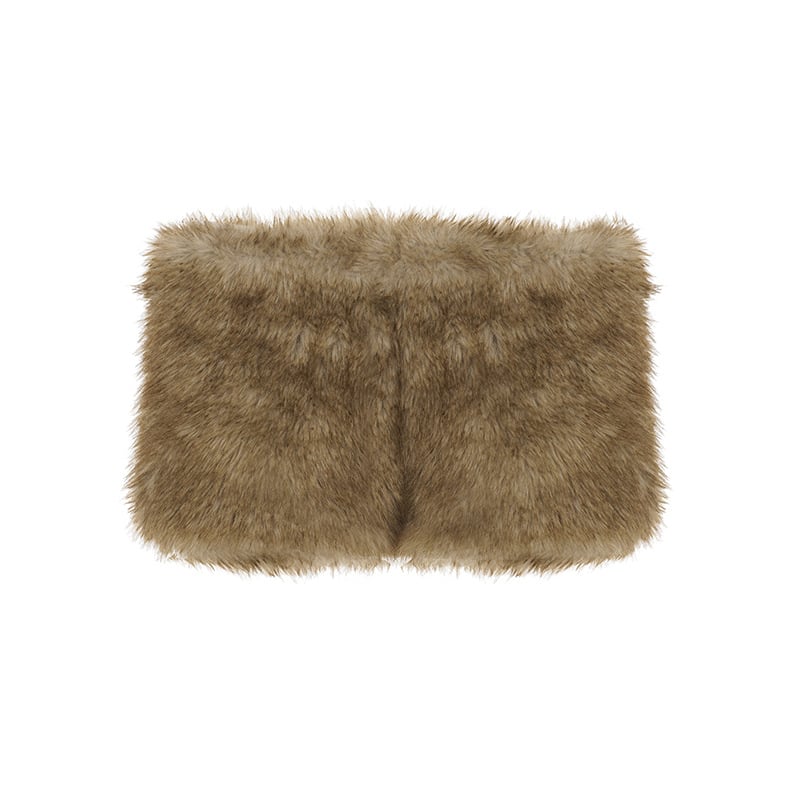 Pūkuotos poliesterio trijų ketvirtadalių kelnės su žemu juosmeniu, 95% poliesteris, ruduo 2025