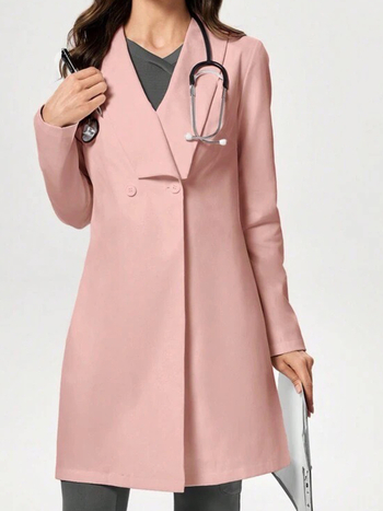 Γυναικείος ιατρικός χιτώνας: πολυεστερικό ύφασμα, μακριά μανίκια, μακρύ μήκος (80–100 εκ.; απομάκρυνση υγρασίας; 95%+ πολυεστερικό)