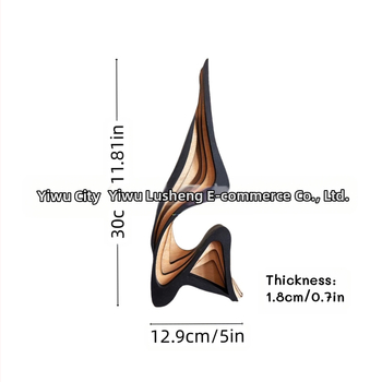 Дървени триизмерни извити арт орнаменти за домашен декор, неравна форма на произведение на изкуството (Материал: топола; Код на продукта: Curve art ornaments; Категория: Орнаменти; Тип материал: дърво)