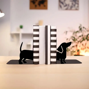 Μεταλλικός βιβλιοστάτης σε σχήμα L και επιτραπέζιος οργανωτής με σχέδιο γλυκού κουταβιού, μοντέλο G332, βάρος 0,389 kg, συσκευασία 1