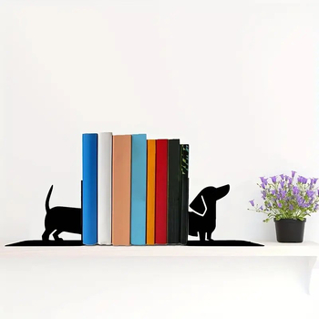 Μεταλλικός βιβλιοστάτης σε σχήμα L και επιτραπέζιος οργανωτής με σχέδιο γλυκού κουταβιού, μοντέλο G332, βάρος 0,389 kg, συσκευασία 1