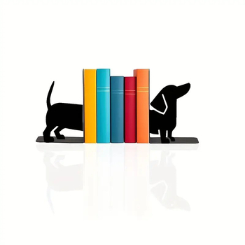 Μεταλλικός βιβλιοστάτης σε σχήμα L και επιτραπέζιος οργανωτής με σχέδιο γλυκού κουταβιού, μοντέλο G332, βάρος 0,389 kg, συσκευασία 1