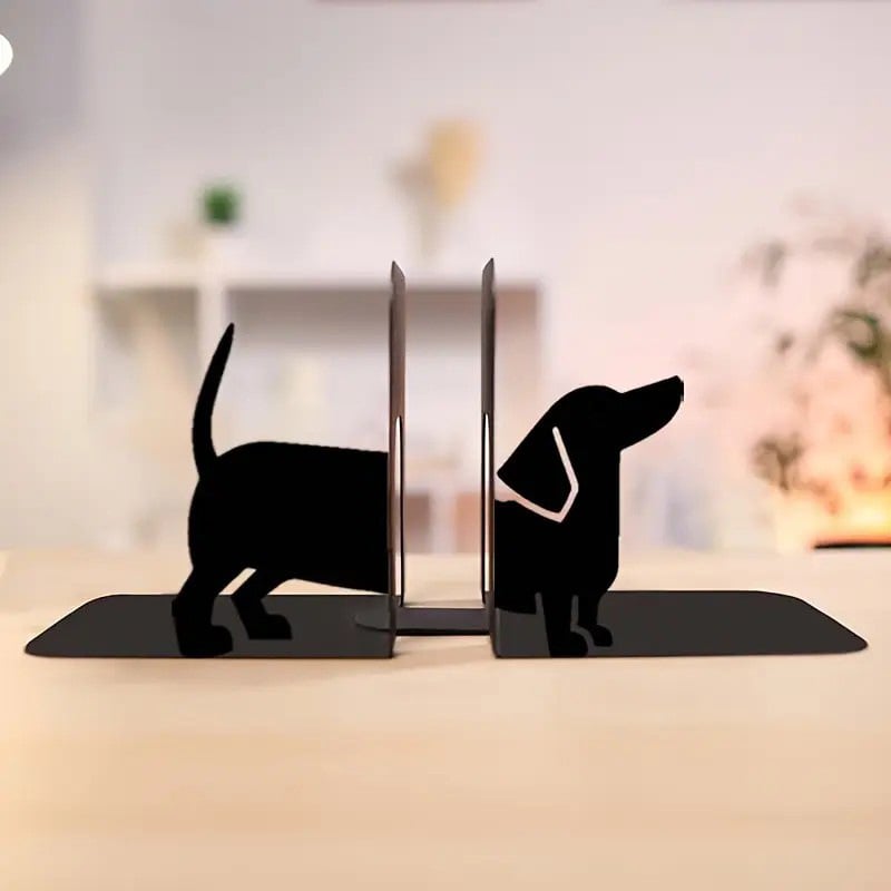 L formos metalo knygų laikiklis ir stalinis organizatorius su mielo šuniuko dizainu, modelis G332, sveria 0,389 kg, pakuotė 1