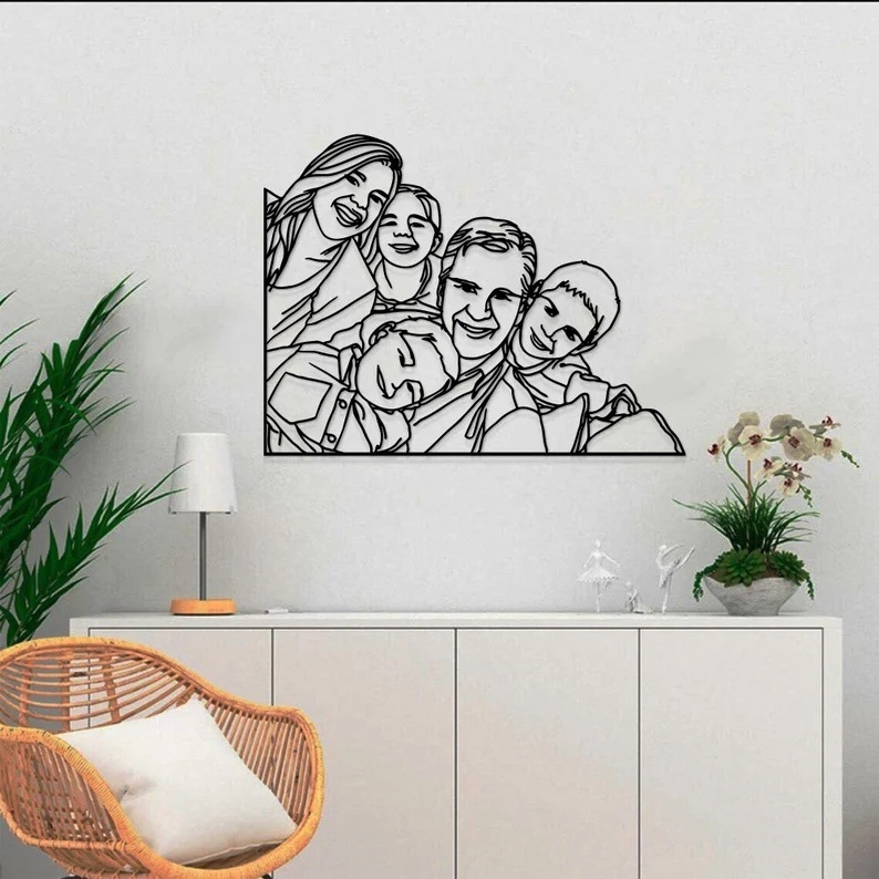 Personalizirana željezna zidna umjetnost s privjeskom – moderni minimalistički lik-statua, prilagođeno obrađivanje, ispis logotipa, polu‑ručna izrada