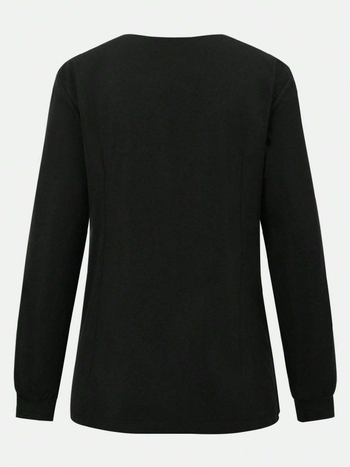 Τοπ με μακριά μανίκια, πολλαπλές τσέπες, πολυεστερικό ύφασμα με απομάκρυνση υγρασίας, ιατρικό/εργασιακό ρούχο