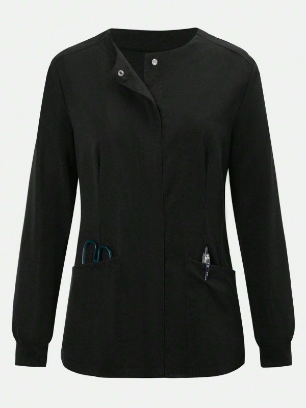 Топ с дълъг ръкав и множество джобове, влагоотводящ полиестер, медицинско/работно облекло