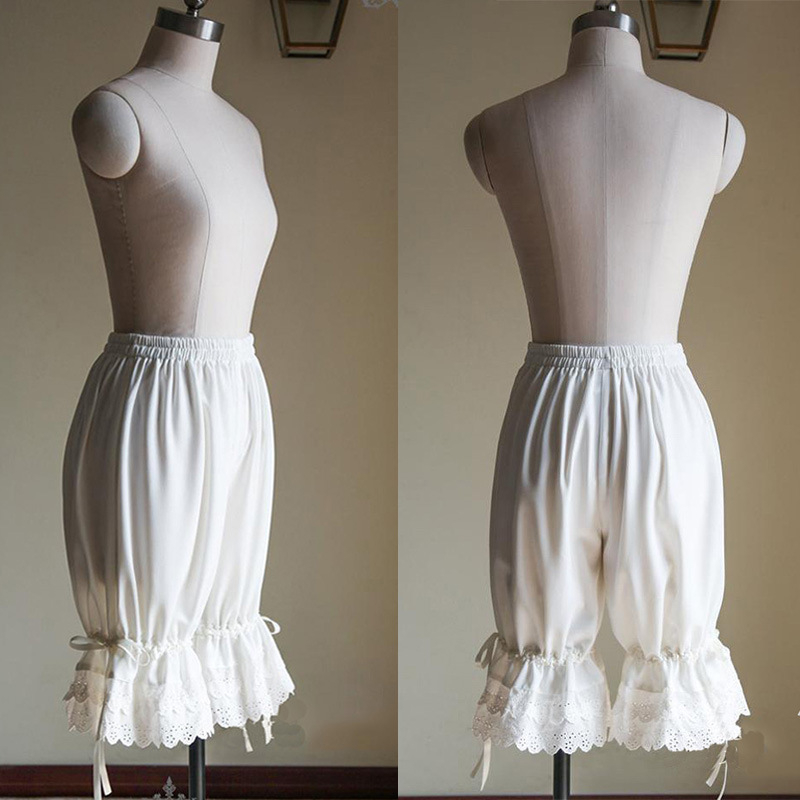 Ženske široke hlače s čipkom, poliester 90–95%, 3/4 dužine, ležerni casual stil