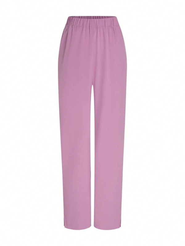 Divu daļu medicīniskā darba apģērba komplekts: garas piedurknes, stāvošs apkaklis, izšūta mala, poliestera-elastāna audums