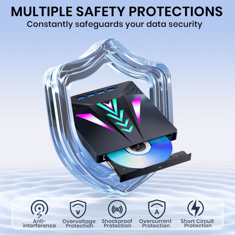 Εξωτερικός USB οπτικός οδηγός DVD/CD – USB διεπαφή, ανάγνωση CD/VCD/DVD έως 24x/8x, εγγραφή CD/VCD/DVD έως 24x/8x