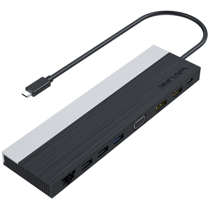 USB-C dokavimo stotis WL-UMD03, tri-monitorių rodymas, 1080P, OS nepriklausoma, saugumo stebėjimui