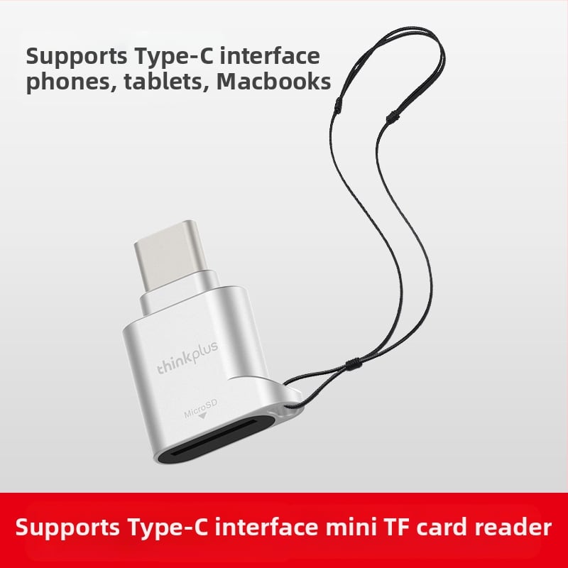 Lenovo D201 Type-C OTG Αντάπτορας και Αναγνώστης καρτών TF/SD, Μεταλλικός