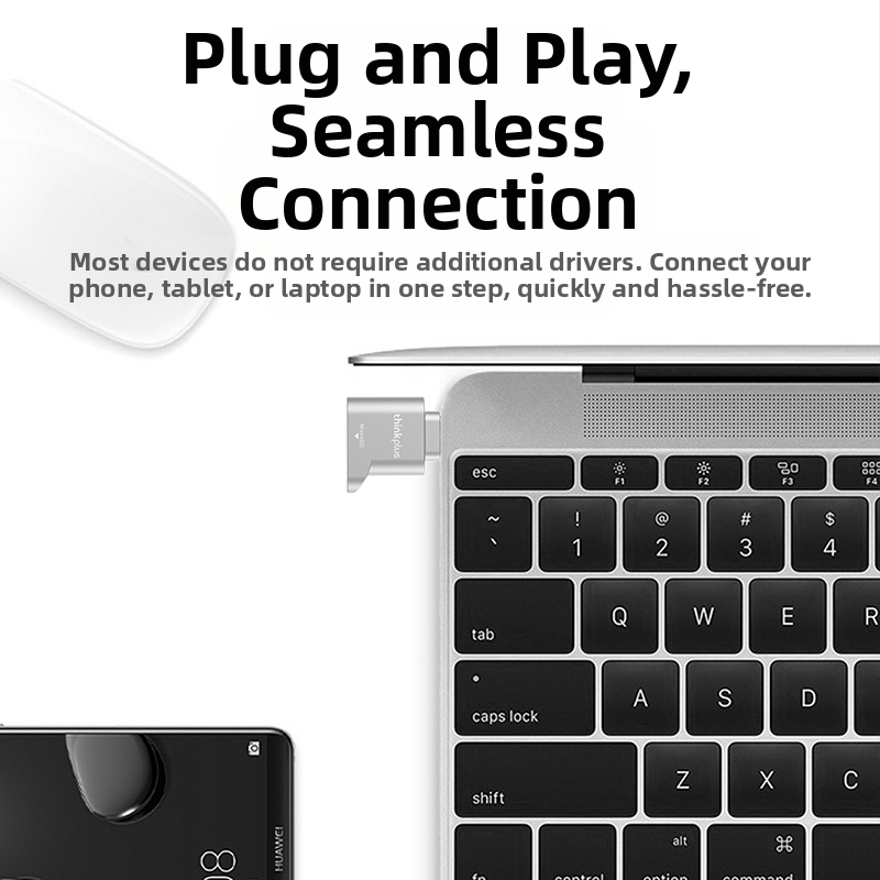 Lenovo D201 Type-C OTG адаптер и TF/SD четец за карти, метален