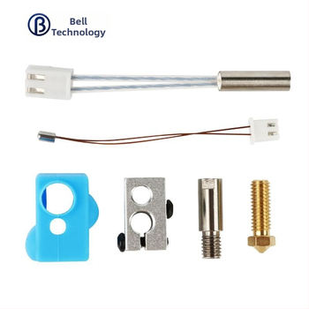 Комплект за гореща глава на 3D принтер: Ратълснейк печатна глава, нагревателна дюза, Volcano нагревателен блок, силиконова маншета