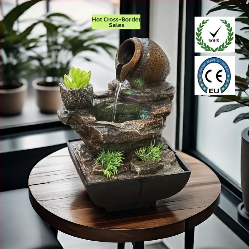 Σιντριβάνι από ρητίνη, διακοσμητικό κήπου τοίχου με ψεκασμό προς τον τοίχο, Green Feng, καταγωγή Κίνα