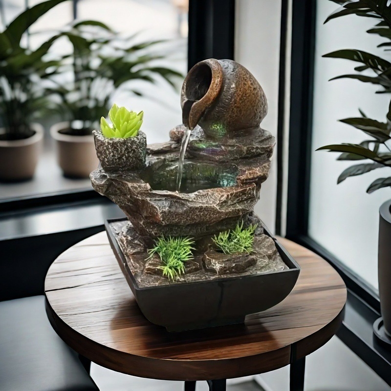 Σιντριβάνι από ρητίνη, διακοσμητικό κήπου τοίχου με ψεκασμό προς τον τοίχο, Green Feng, καταγωγή Κίνα