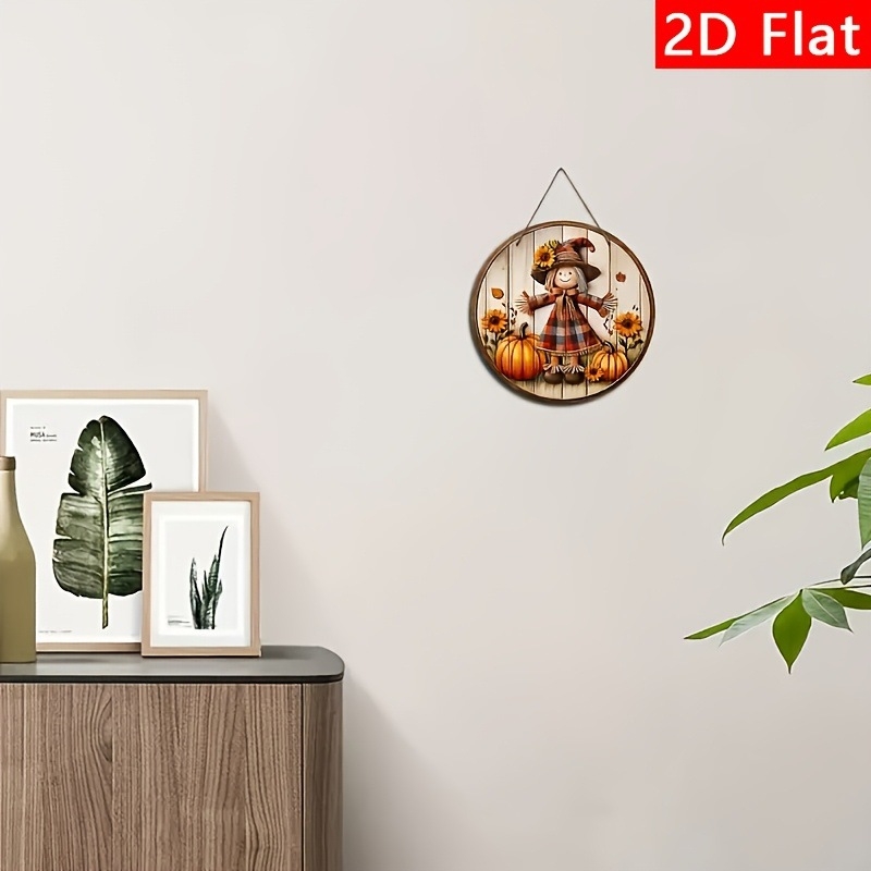 Стенно дървено плашило в рустик стил с лого на есенна тиква — модерен минимализъм; Материал: липова дъска; Категория: окачаем аксесоар; Код на продукта: NO.05205502