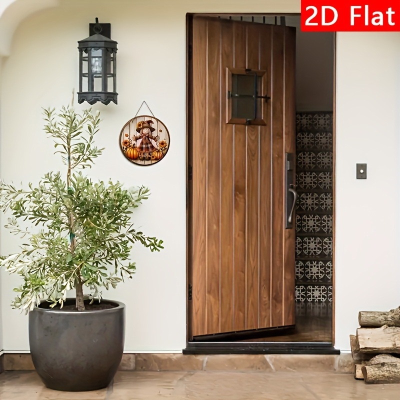 Стенно дървено плашило в рустик стил с лого на есенна тиква — модерен минимализъм; Материал: липова дъска; Категория: окачаем аксесоар; Код на продукта: NO.05205502