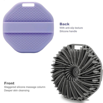 Perie de duș și masaj, din silicon; brand Hongsen Silicone; cod produs HS-130; personalizare disponibilă.