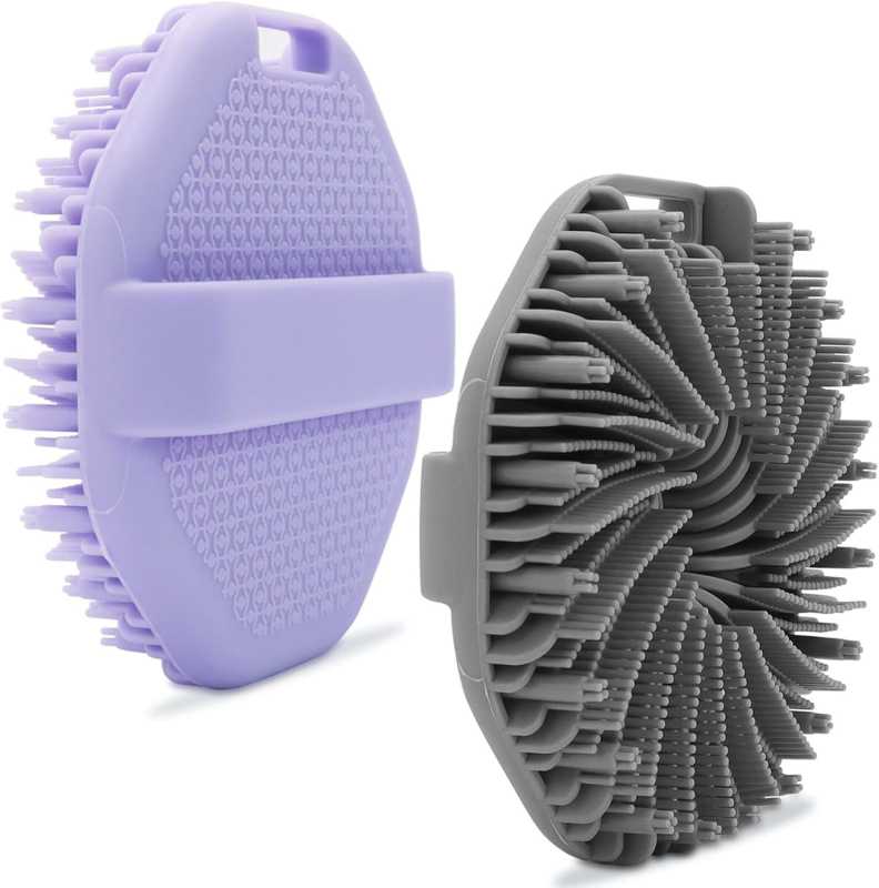 Perie de duș și masaj, din silicon; brand Hongsen Silicone; cod produs HS-130; personalizare disponibilă.