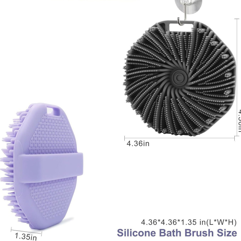 Perie de duș și masaj, din silicon; brand Hongsen Silicone; cod produs HS-130; personalizare disponibilă.