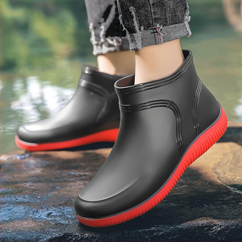 Μπότες βροχής για άνδρες - άνω μέρος από Crosyile ρητίνη, ύψος πάνω από το γόνατο, εθνοτικό στυλ, μοντέλο Long m-y332