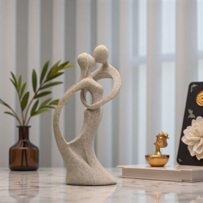 Figura de cuplu din rășină, design modern minimalist abstract pentru decorul sufrageriei, Xiang Sheng D2289B