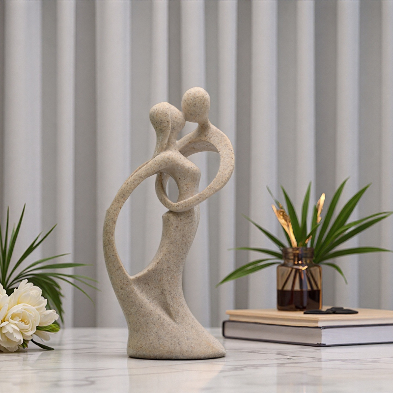 Figura de cuplu din rășină, design modern minimalist abstract pentru decorul sufrageriei, Xiang Sheng D2289B